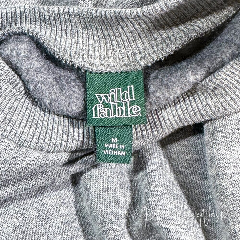 Wild Fable Cropped Fleece Pullover Sweatshirt Gray - Picture 8 of 9
